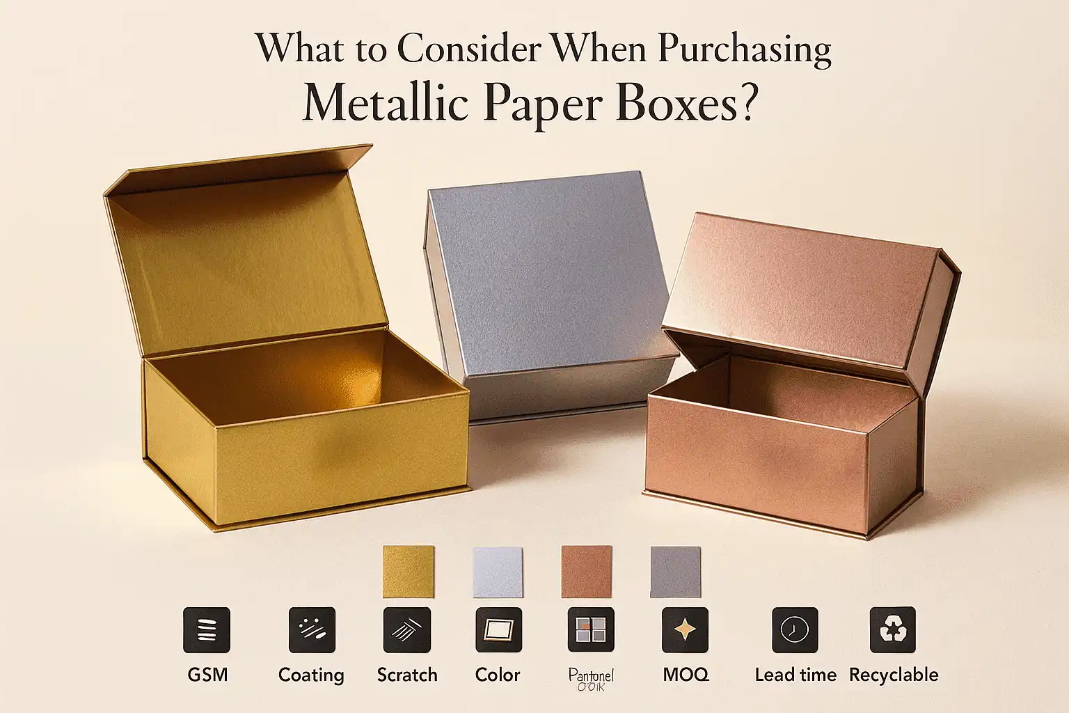 metallic paper boxes